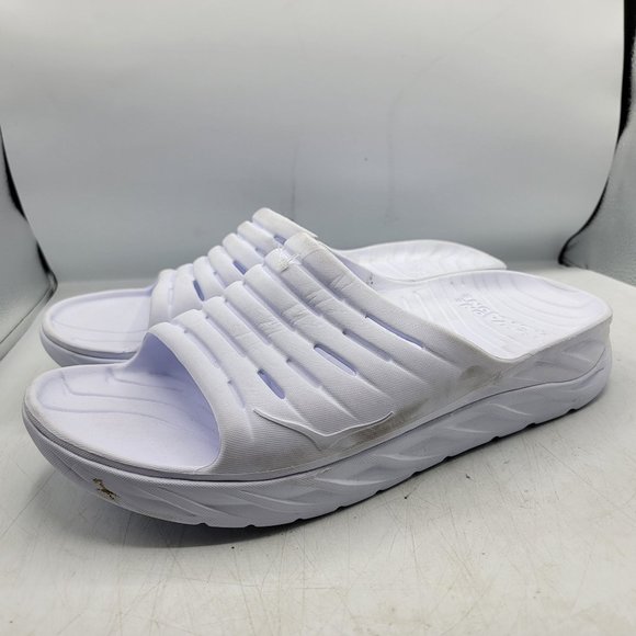 Hoka One One Ora Recovery Slide Mens 14 White Slip On Sandals Slippers - Picture 4 of 13